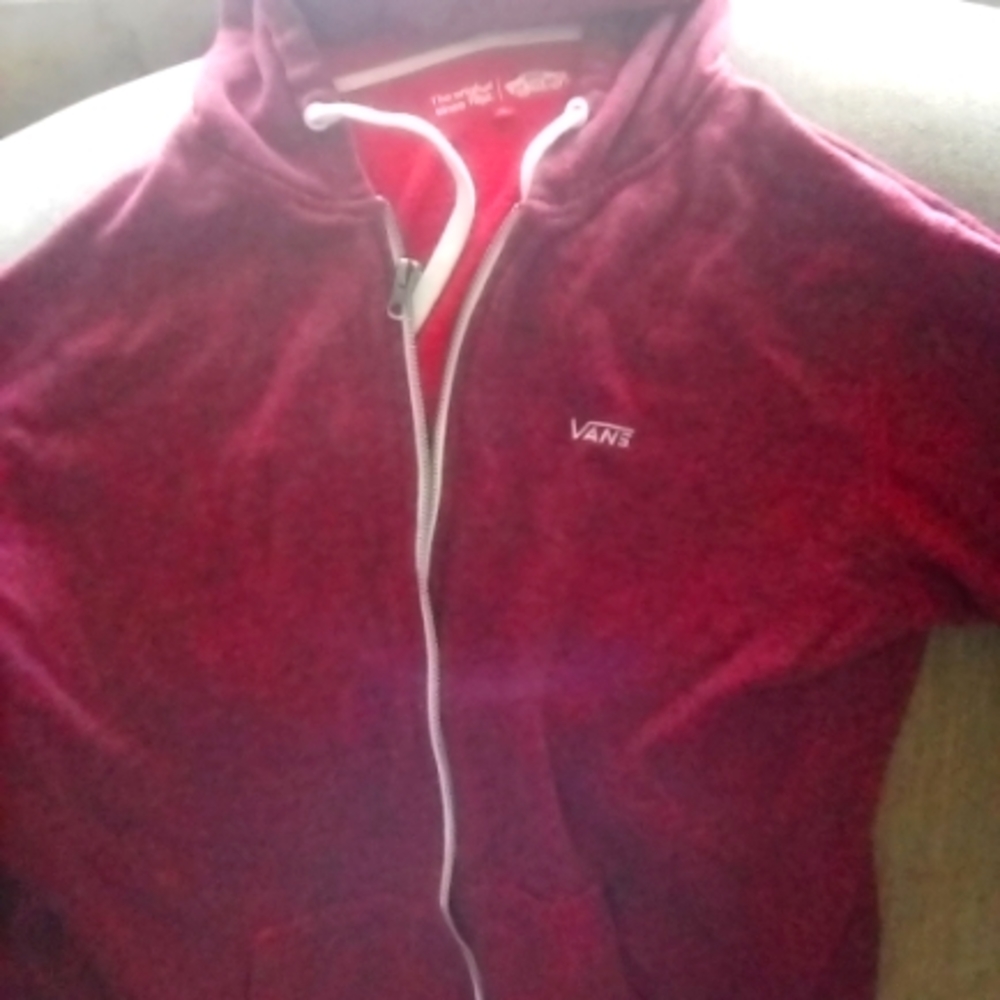 Wine colored Vans zip up hoodie